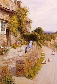 Photo of "THE VILLAGE STREET" by ARTHUR CLAUDE (NB IN COP STRACHAN