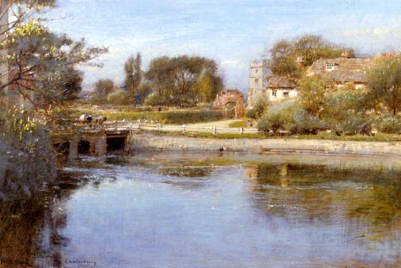 Photo of "THE MILL POND, CANTERBURY, ENGLAND" by ALBERT GOODWIN