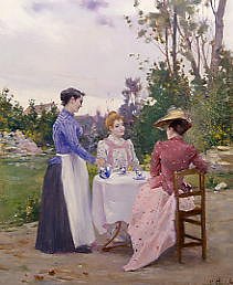 Photo of "TAKING TEA IN THE GARDEN" by HENRI ADRIEN TANOUX