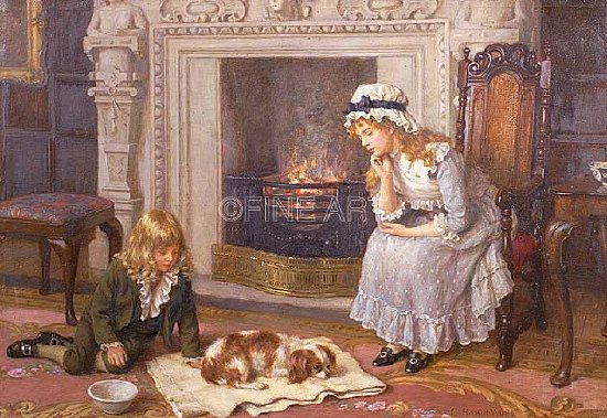 Photo of "NURSING A TREASURED PET" by CHARLES HAIGH-WOOD