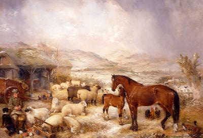 Photo of "THE FARMYARD IN WINTER" by EDWIN FREDERICK HOLT