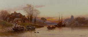 Photo of "THAMES BARGES AT SUNSET" by W. STUART LLOYD