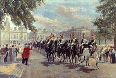 Photo of "HORSE GUARDS PARADE AND BIRD CAGE WALK, LONDON, ENGLAND" by HARRY PAYNE