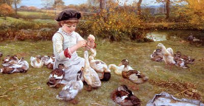 Photo of "FEEDING THE DUCKS" by EDWARD KILLINGWORTH JOHNSON