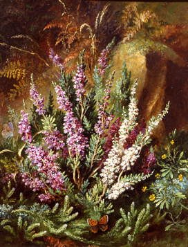 Photo of "A STILL LIFE OF HEATHER AND BUTTERFLIES" by ALBERT DURER LUCAS