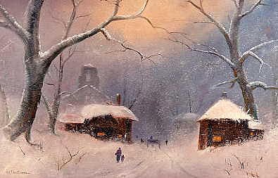 Photo of "A SNOWY VILLAGE" by NILS HANS CHRISTIANSEN