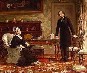 Photo of "QUEEN VICTORIA INTERVIEWING DISRAELI AT OSBORNE HOUSE," by THEODORE BLAKE WIRGMAN