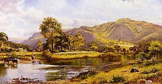 Photo of "A VIEW OF THE RIVER CONWAY, WALES" by BENJAMIN WILLIAMS LEADER