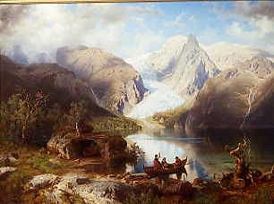 Photo of "A VIEW OF GOSAU-SEE NEAR SALZBURG, AUSTRIA" by AUGUST WILHELM LEU