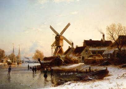 Photo of "A VILLAGE IN MID-WINTER" by JOHANN BERTHOLOMAUS DUNTZE