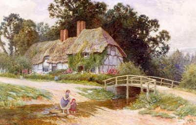 Photo of "CROSSING THE FORD" by ARTHUR CLAUDE (IN COPYR STRACHAN