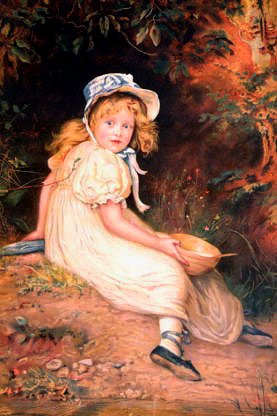 Photo of "LITTLE MISS MUFFET" by SIR JOHN EVERETT (PRINT MILLAIS