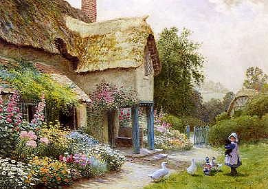 Photo of "A PICTURESQUE COTTAGE GARDEN" by ARTHUR CLAUDE (IN COPYRI STRACHAN