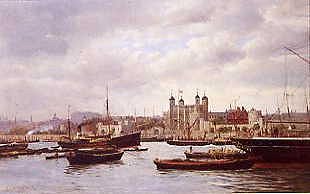 Photo of "THE TOWER OF LONDON FROM THE RIVER THAMES" by FREDERIC A. (NO LIFESPAN WINKFIELD