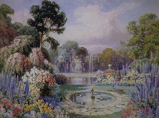 Photo of "A ROMANTIC GARDEN (FOUNTAIN)" by JOHN (ACTIVE 1858-1884) MACPHERSON