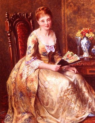 Photo of "LADY WITH A FAN" by GEORGE (LIFESPAN DATES N WELLS