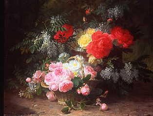 Photo of "A BASKET OF FLOWERS" by JULES FERDINAND MEDARD