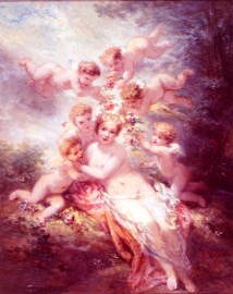 Photo of "VENUS WITH CHERUBS AND FLOWERS" by OCTAVE TASSAERT