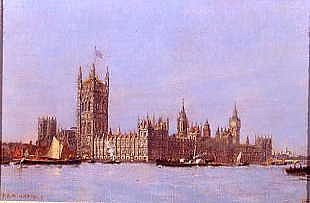 Photo of "THE HOUSES OF PARLIAMENT FROM THE THAMES" by FREDERICK A. (LIFESPAN D WINKFIELD