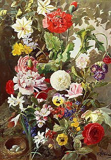 Photo of "STILL LIFE OF SUMMER FLOWERS" by C.F. HURTEN