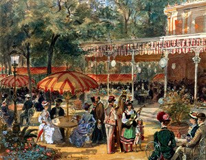 Photo of "AN AFTERNOON CONCERT IN THE PARK, VICHY, FRANCE, 1883" by ALFRED QUESNAY DE BEAUREPAIRE