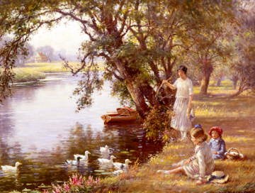 Photo of "FEEDING THE DUCKS" by WILLIAM KAY BLACKLOCK