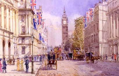 Photo of "BIRD CAGE WALK, LOOKING TOWARDS PARLIAMENT AND BIG BEN" by JOHN (LIVING ARTIST) SUTTON