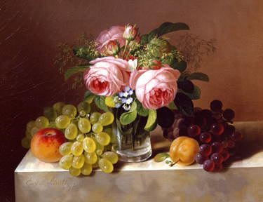 Photo of "A STILL LIFE OF FRUIT AND FLOWERS" by ERDMANN SCHULTZ