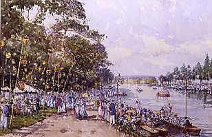 Photo of "EDWARDIAN SUMMER, HENLEY REGATTA CIRCA 1908" by JOHN (LIVING ARTIST) SUTTON