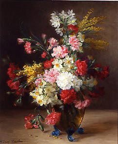 Photo of "A STILL LIFE OF SUMMER FLOWERS" by HORTENSE DURY- (LIFESPAN VASSELON