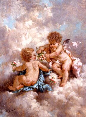 Photo of "CHERUBS MAKING POSIES" by CHARLES AUGUSTUS HENRY LUTYENS