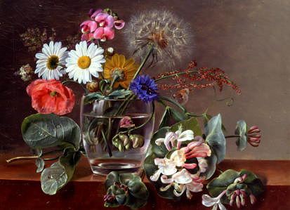 Photo of "A STILL LIFE OF FLOWERS IN A GLASS" by JOHAN LAURENTZ JENSEN