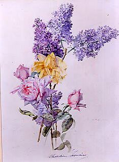 Photo of "A STUDY OF LILAC AND ROSES" by MADELEINE LEMAIRE