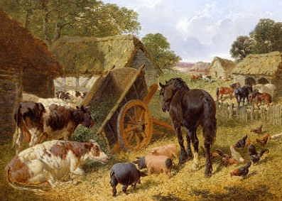 Photo of "A BUSY FARMYARD" by JOHN FREDERICK JNR. HERRING