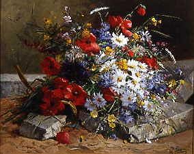 Photo of "DAISIES, CORNFLOWERS AND POPPIES" by EUGENE HENRI CAUCHOIS