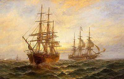 Photo of "A FRIGATE OUTWARD BOUND OFF SHOEBURYNESS" by CLAUDE T. STANFIELD MOORE