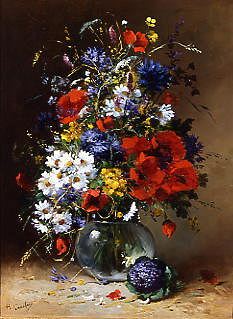 Photo of "SUMMER FLOWERS IN A GLASS VASE" by EUGENE HENRI CAUCHOIS