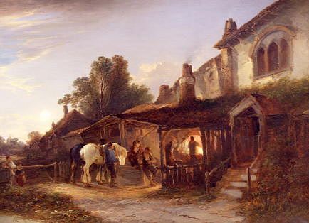 Photo of "MORNING AT THE BLACKSMITH'S, NORFOLK, ENGLAND" by EDWARD CHARLES WILLIAMS