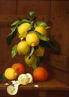 Photo of "A STILL LIFE OF LEMONS AND ORANGES" by ANTONIO (Y ALVARADO) MENSAQUE