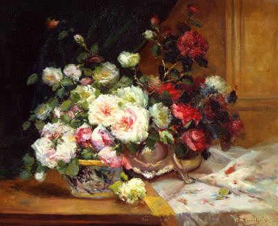 Photo of "A BOWL OF ROSES" by EUGENE HENRI CAUCHOIS