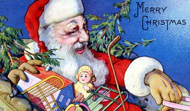 Photo of "MERRY CHRISTMAS (FATHER XMAS ON SLEIGH WITH TOYS)" by  ANONYMOUS