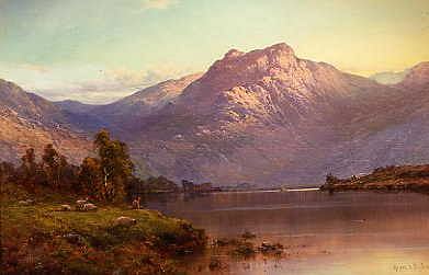 Photo of "A VIEW OF BEN-MORE, SCOTLAND, AT SUNSET" by ALFRED DE BREANSKI