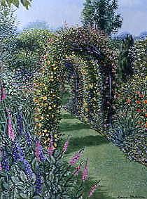 Photo of "GARDEN WITH ROSE ARCH (NOT AVAILABLE FOR POSTERS)" by LOUISE (LIVING ARTIST) SOUTHAN