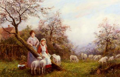 Photo of "FEEDING THE LAMBS" by ARTHUR TREVOR (COPYRIGHT HADDON