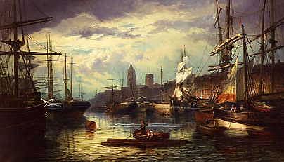 Photo of "A BUSY HARBOUR SCENE" by WR STONE