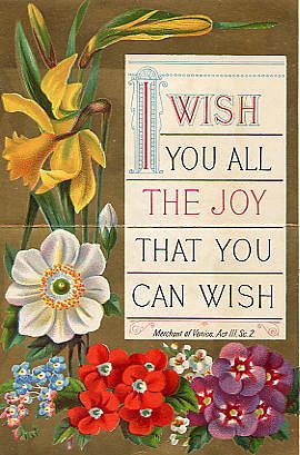 Photo of "I WISH YOU ALL THE JOY" by  ANONYMOUS