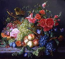 Photo of "A STILL LIFE OF EXOTIC FRUIT AND FLOWERS" by AMALIE (ACTIVE 1850-1875 KAERCHER