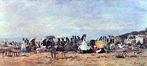 Photo of "SCENE DE PLAGE A TROUVILLE, FRANCE" by EUGENE BOUDIN