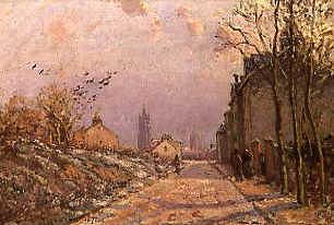 Photo of "LA ROUTE, EFFET D'HIVER, 1872" by CAMILLE PISSARRO