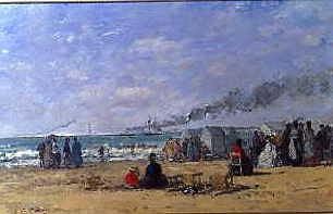 Photo of "LA PLAGE A L'HEURE DU BAIN, 1868" by EUGENE BOUDIN